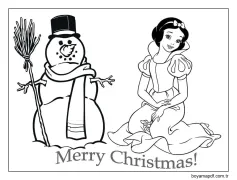 Pamuk Prenses ve Kardan Adam Boyama Sayfası