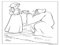 Pamuk Prenses ve Kötü Kraliçe Boyama Sayfası