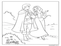 Pamuk Prenses ve Prens Ücretsiz Boyama Sayfası
