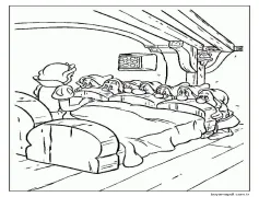 Pamuk Prenses Yedi Cücelerle Tanışıyor Boyama Sayfası