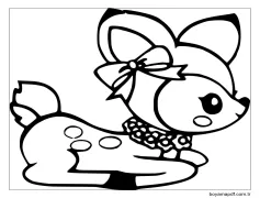 Papyonlu Bebek Geyik Boyama Sayfası