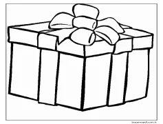 Papyonlu Hediye Kutusu Çizimi Boyama Sayfası