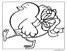 Papyonlu Piliç Boyama Sayfası