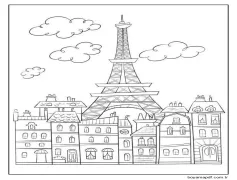Paris şehir Boyama Sayfası