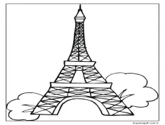 Paris'teki Eyfel Kulesi Boyama Sayfası