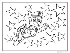 Paw Patrol Chase Boyama Sayfası