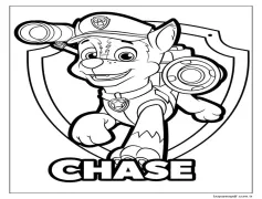 Paw Patrol'de Chase Boyama Sayfası