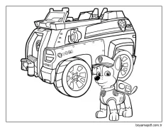 Paw Patrol'den Chase Boyama Sayfası