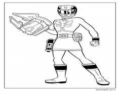 Pembe Ranger Silah Tutuyor Boyama Sayfası