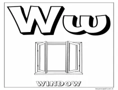 Pencere Harfi W Boyama Sayfası