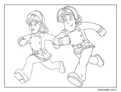 Penny ve İtfaiyeci Sam Koşuyor Boyama Sayfası