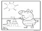 Peppa Domuz ve Kumdan Kale Boyama Sayfası