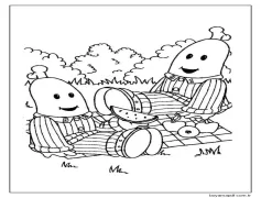 Pijama Pikniğinde Muz Boyama Sayfası