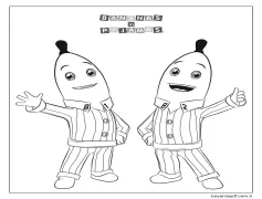 Pijamalı Muz Komik Boyama Sayfası