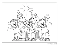 Pijamalı Muz Ve Ayı Boyama Sayfası