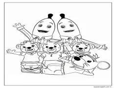 Pijamalı Muz Ve Fare Boyama Sayfası