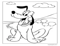 Pluto Bedava Boyama Sayfası