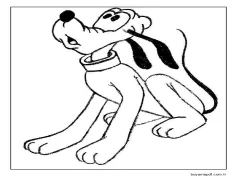 Pluto Çocuklar İçin Boyama Sayfası