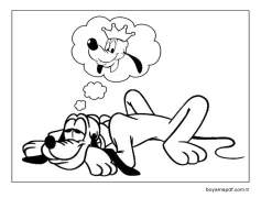 Pluto Yazdırılabilir Boyama Sayfası