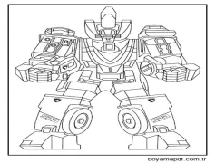 Polis Rangers Robotu Boyama Sayfası