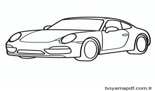 Porsche Araba Boyama Sayfası
