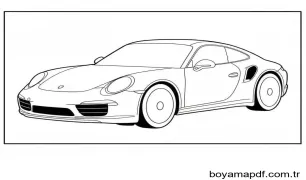 Porsche Spor Araba Boyama Sayfası