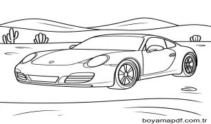 Porsche Ücretsiz Boyama Sayfası