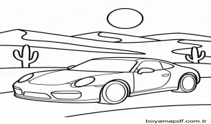 Porsche Ücretsiz Çocuklar İçin Boyama Sayfası