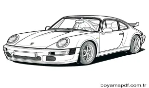 Porsche Ücretsiz Resim Boyama Sayfası
