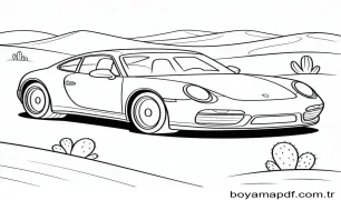 Porsche Yazdır Boyama Sayfası