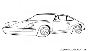Porsche Yazdırılabilir Boyama Sayfası