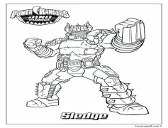 Power Rangers'ta Kızak Boyama Sayfası