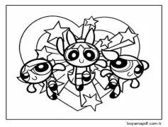 Powerpuff Girls anahat görseli Boyama Sayfası