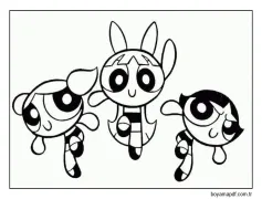 Powerpuff Girls çizimi Boyama Sayfası
