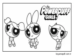 Powerpuff Girls görseli Boyama Sayfası