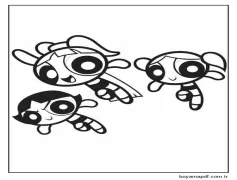 Powerpuff Girls görseli yazdırılabilir Boyama Sayfası