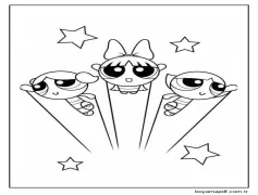 Powerpuff Girls resmini yazdır Boyama Sayfası