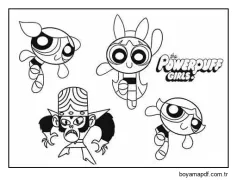 Powerpuff Girls yazdırılabilir Boyama Sayfası