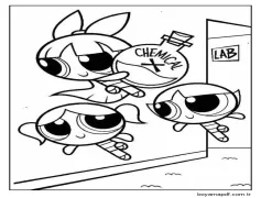 Powerpuff Girls yazdırılabilir resim Boyama Sayfası