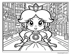 Prenses Daisy çocuklar için basit Boyama Sayfası