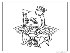 Prenses melek Gacha Life Boyama Sayfası