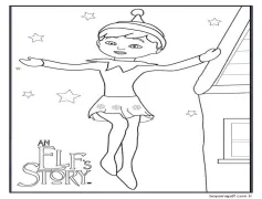 Raf ve Evdeki Elf Boyama Sayfası