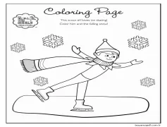 Rafta Buz Pateni Elf Boyama Sayfası