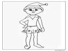 Rafta Gülümseyen Elf Boyama Sayfası
