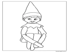 Rafta Noel Elfi Boyama Sayfası