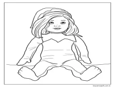 Rafta Oturan Kız Elf Boyama Sayfası