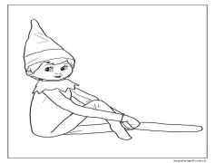 Rafta Şirin Elf Boyama Sayfası