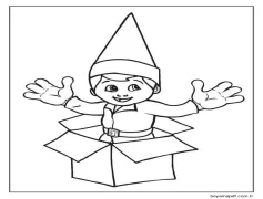 Rafta Sürpriz Elf Boyama Sayfası