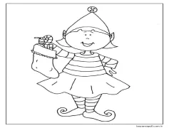 Raftaki Kız Elf Boyama Sayfası