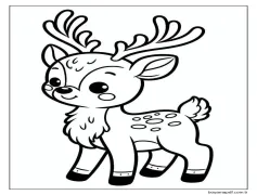 Ren geyiği bedava görsel Boyama Sayfası